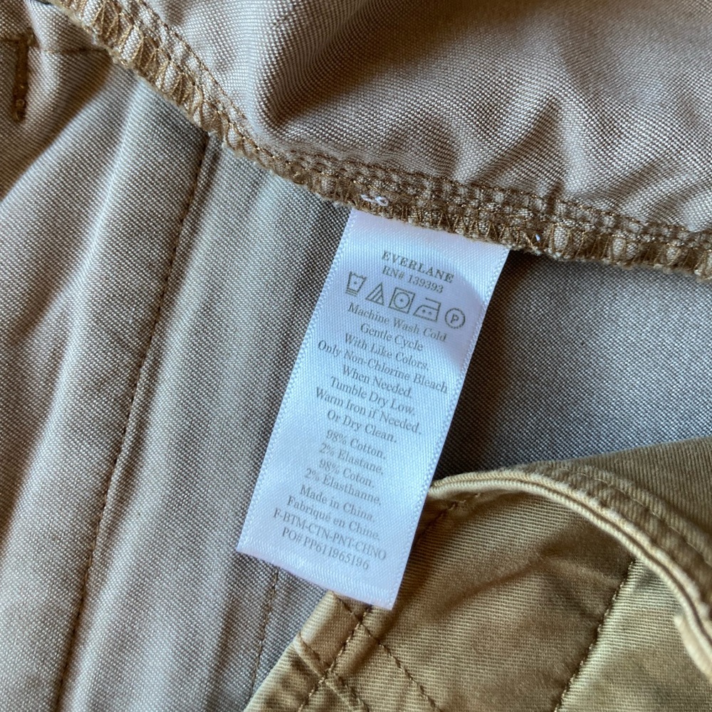 Everlane Relaxed High Waist Chino Sz 0 EUC White Button Fly Stretch Straight - Picture 14 of 16